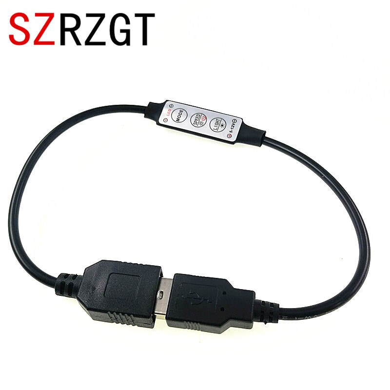USB DC Connector LED Single Color Light Strip Controller 3Key Dimmable Controller DC5-24V
