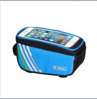 Waterdichte Fietstas Nylon Bike Cyling Mobiele Mobiele Telefoon Bag Case 5.5 ''6'' Fietstassen Frame Voor Tube tassen Accessoires: Sky Blue