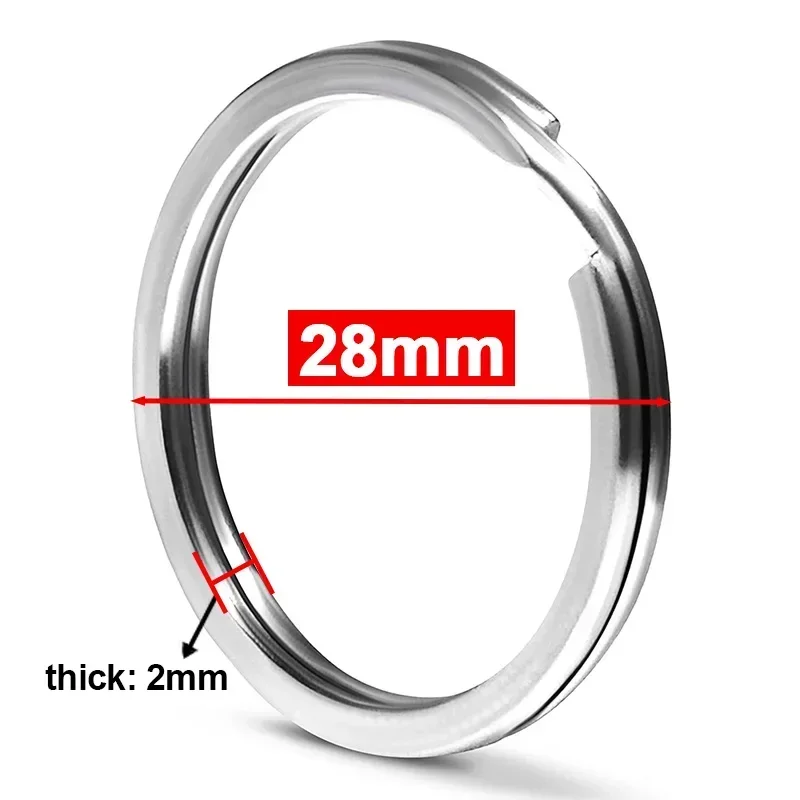 10-50pcs Stainless Steel Key Rings 25/35mm Round Flat Line Split Rings Keyring for Jewelry Making Polished Keychain DIY Findings: 6 cm / black