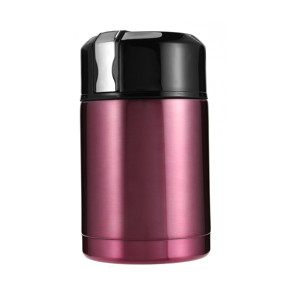 Original 1000ML Stainless Steel Braised Beaker Double Wall Smolder Food Porridge Insulated Thermos Vacuum Pot Soup Lunch Bucket: Rose Red