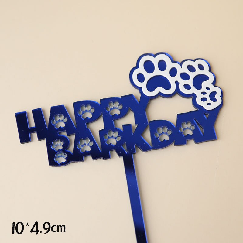 It's My Bark Day Bone Dog's Happy Birthday Acrylic Cake Topper for Dog Pet's Party Cake Decoration Baking Supplies Decor: 9 Acrylic