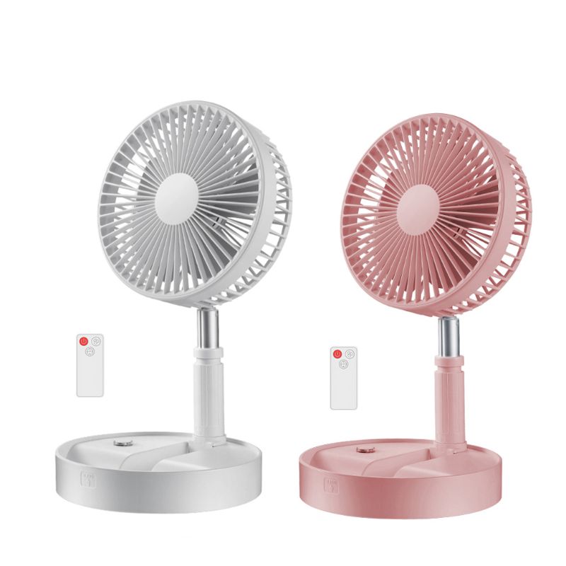 7200mAh Folding Telescopic Floor Desk Fan Remote Control Timing Air Cooler 4 Speed Rechargeable USB Fan for Home Outdoor Camping