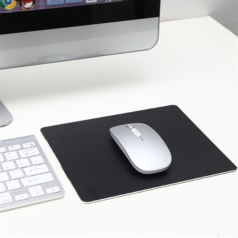 Tapis de souris en aluminium et métal, dur, lisse, mat, fin, antidérapant, étanche, contrôle rapide et précis, pour le bureau et la maison