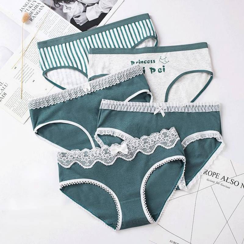 Calcinha com desenhos de animais fofos para mulher, roupa interior respirável de algodão macio plus size, lingerie sexy calcinha feminina: M / 7