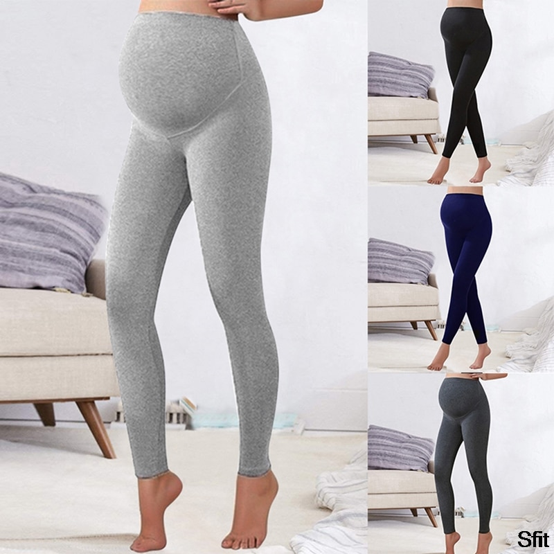 SFIT Women's Yoga Lounge Sweat Pants Everyday Maternity Belly Support Leggings High Wasit Gym Leggings Pregnant