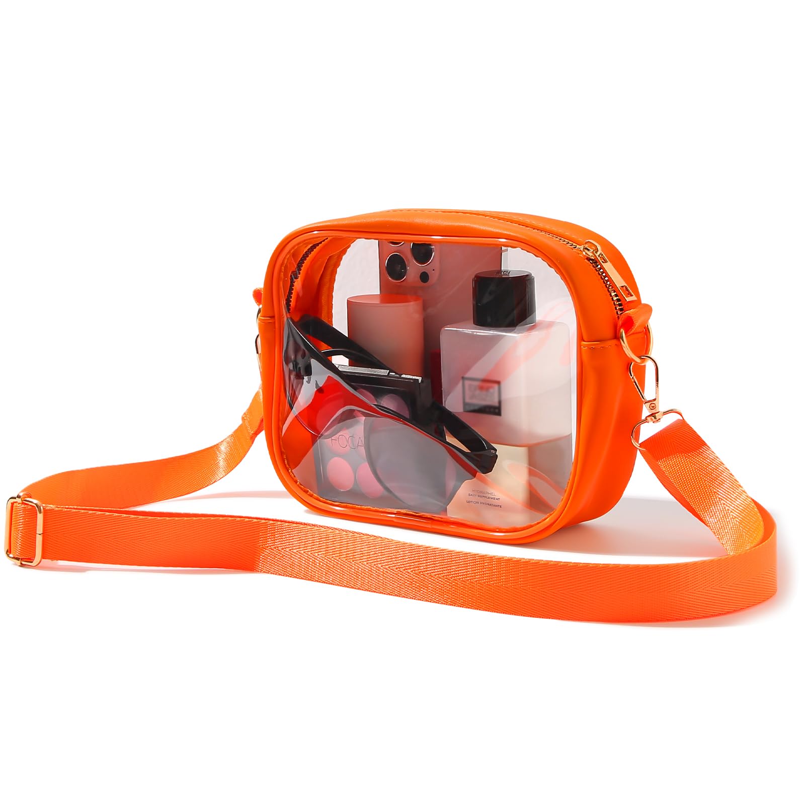 Doorzichtige Tas Stadion Goedgekeurd, Crossbody Transparante Tas Voor Concerten Sportevenementen, Portemonnees Voor Mannen En Vrouwen: Oranje