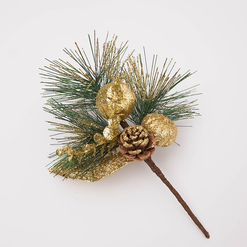 Konstgjorda pvc små tallstammar plockar träd med kottar bär till blomsterkransar heminredning jul