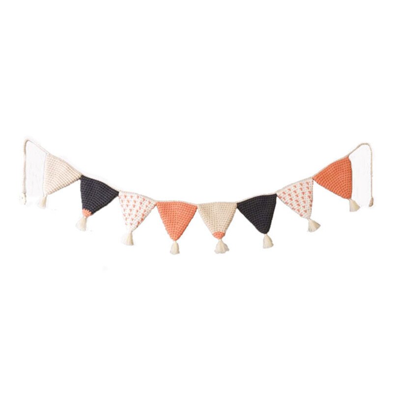 Nordique pur coton à la main au Crochet fanion suspendus drapeau enfants chambre décoration maison tenture murale décor bébé