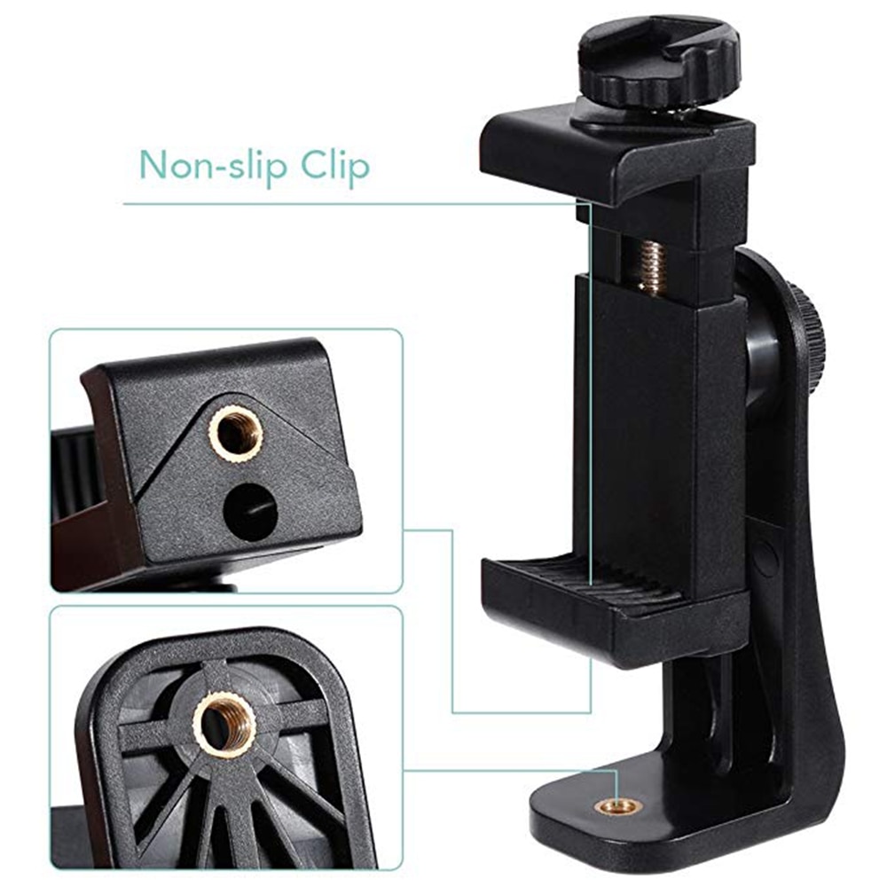 Rainwayer Tripod Mount Adapter Cell Phone Clipper Holder Vertical 360 Rotation Tripod Stand for iPhone X 7 Plus Samsung Tripod