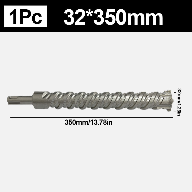 Broca para hormigón de 8-32mm, 350mm de longitud, ranura cruzada SDS Plus, martillo para mampostería, broca de impacto para perforar agujeros en paredes y piedras
