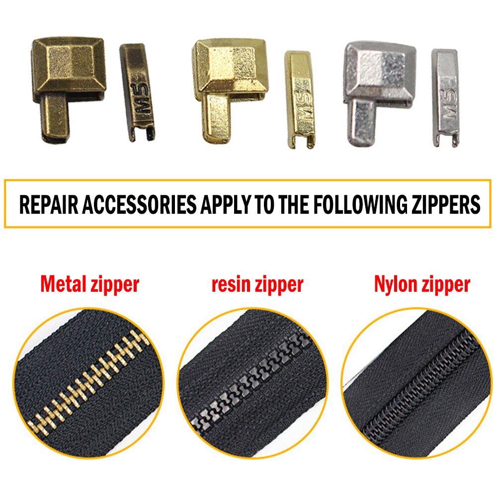 10 Teile/sätze Metall Reparatur Reißverschluss Stopper Offene Ende Reißverschluss NäHenne Stopper Zubehör Reißverschluss M5T9 DIY Für Kleidung