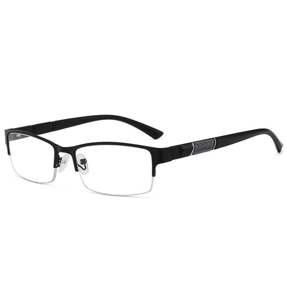 Gafas de lectura con medio marco de Metal, gafas para miopía Unisex 0-0,5 -1 -1,5 -2 -2,5 -3 -4 -5 -6 Gafas con números de grados: Negro / + 275