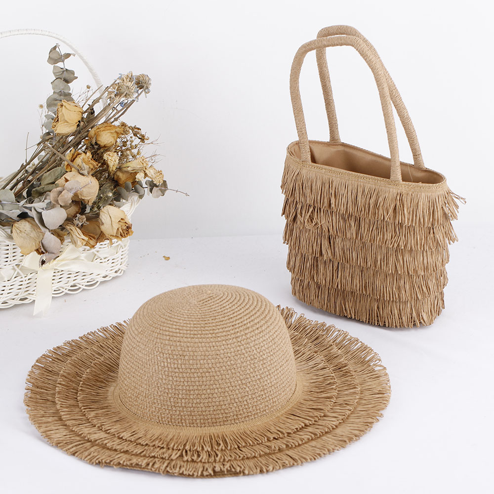 2023 Hoeden Voor Dames Brede Golfmuts Strohoed Dameshoeden Voor De Zon Dameshoed Zomerhoedje Kwastje Hoedtas Pak Zonneklep: Oranje