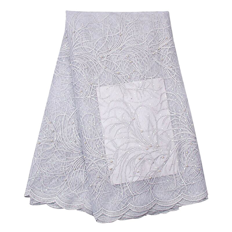 African Lace Fabric French Tulle Lace Fabric Handmade Beaded Stone Nigerian Wedding Fabric 5 Yards: green