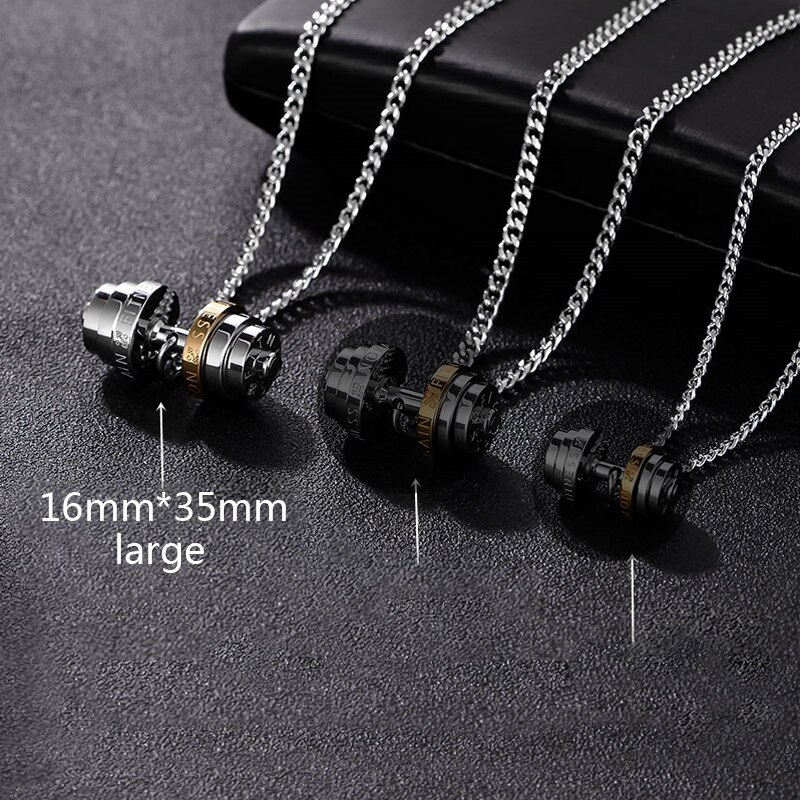 Bilanciere collana in acciaio color acciaio inossidabile coppia uomo pendenti Fitness sport uomo accessori Fitness gioielli sul collo orgoglio: large gold / 60cm