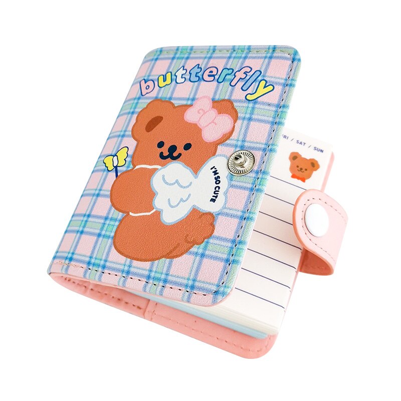 Cuaderno pequeño A7, diario, 3 anillos, Bloc de notas, Mini libro de notas, Agenda Semanal coreana, planificador, espiral, Plan diario: 4