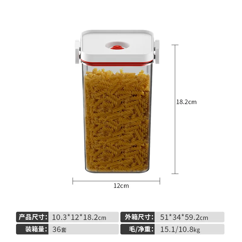 Küche Feuchtigkeitsbeständig Staubdicht Lebensmittel Lagerung Container Korn Luftdicht Vakuum Versiegelt Glas Haushalt Speisekammer Organizer 2024 Neue: Lila