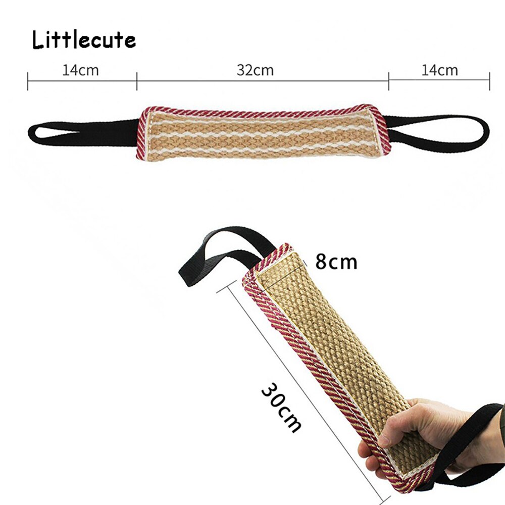 Coarse bite stick for bite bite and molar dog bite stick with 2 rope handles durable dog training chewing belt toy