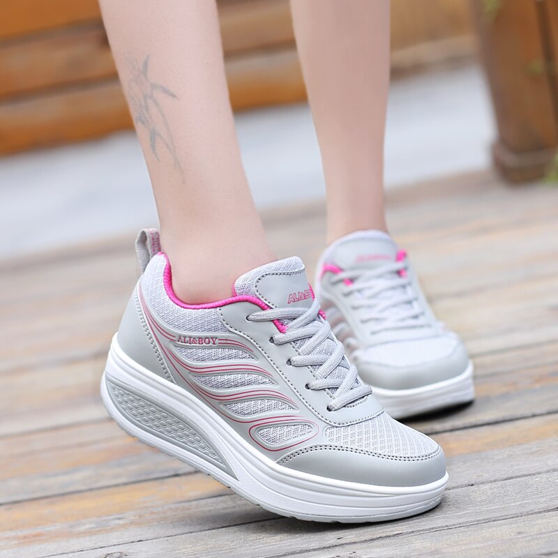 Dame fitness sko shake sko kvinder walking sko afslappet platform sneaker