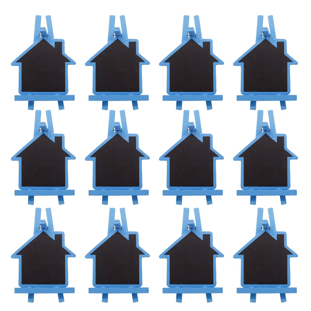 12Pcs Wedding Krijtbord Cartoon Huis Vorm Bericht Krijtbord Mini Krijtbord