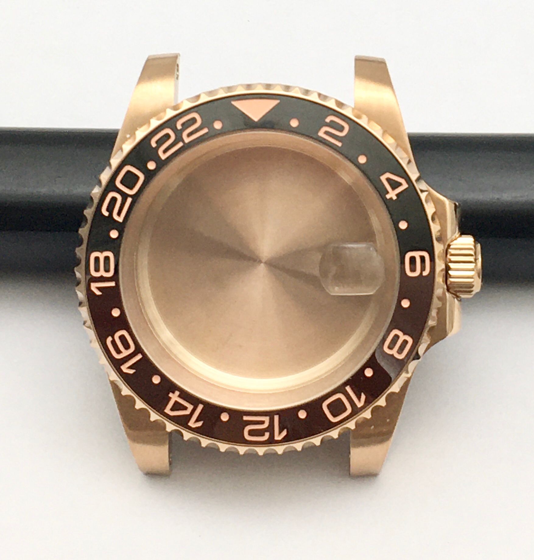 40mm Stainless Steel Rose Gold Watch Case Watch Accessories Men's Mechanical Assembled Case with Bezel for NH35A/NH36 Movement: Black Coffee