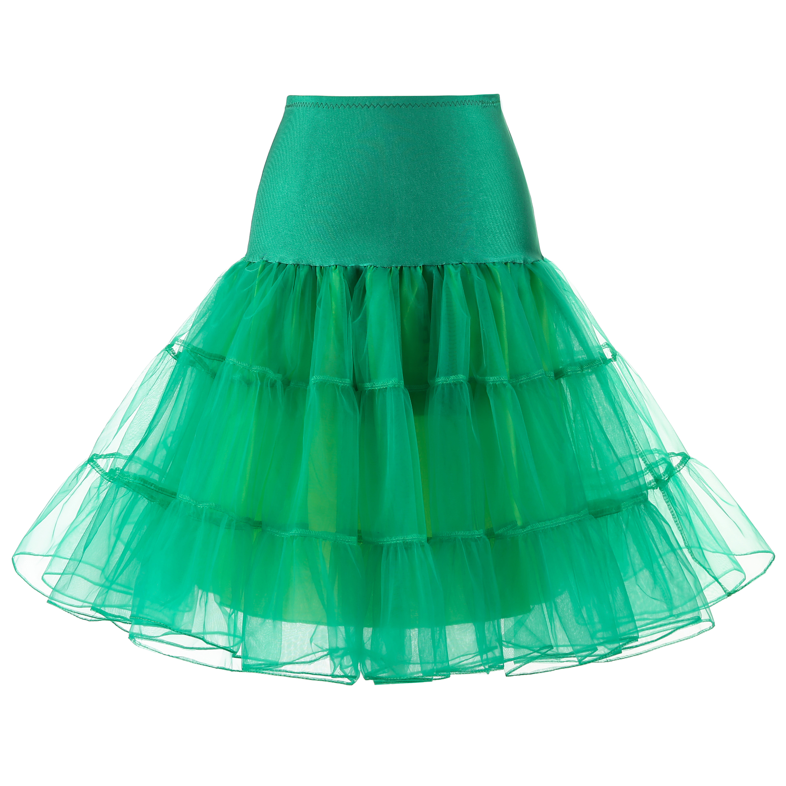 Enagua de tul vintage de los años 50 para mujer, media falda tutú deslizante: M / Verde