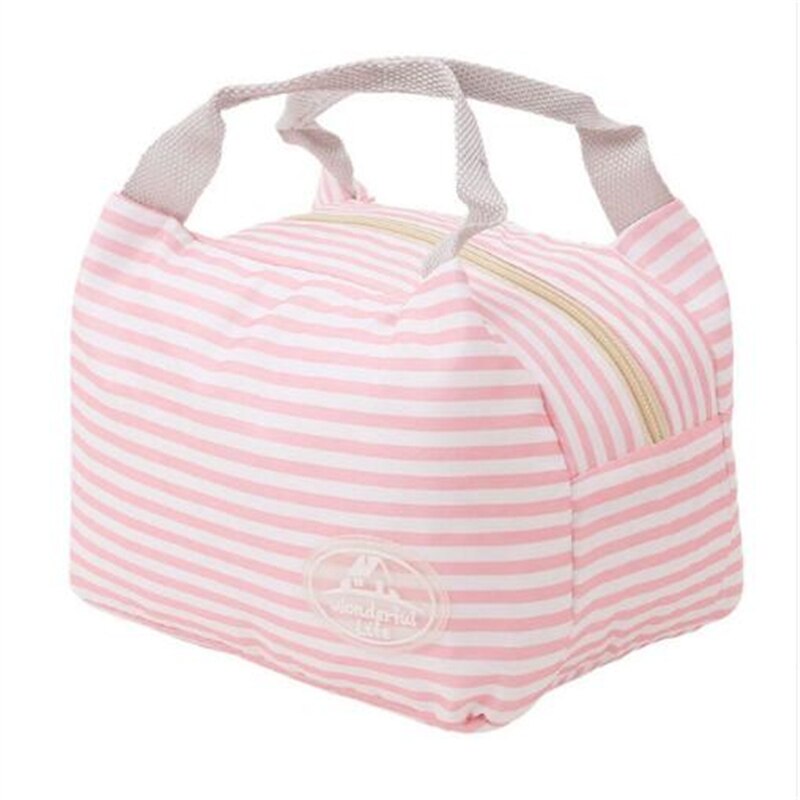 Sac à Lunch en toile isolé à rayures froides, étui de transport de pique-nique, boîte à Lunch thermique Portable,