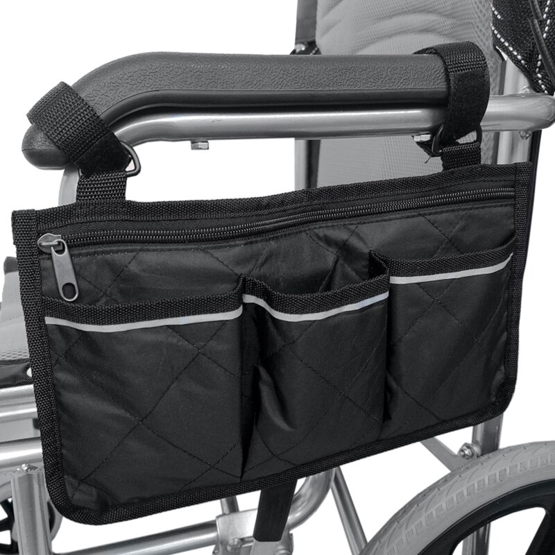 Rolstoel zijtas voor achterop de rolstoel, opbergtas, tas, past op de meeste bedhekken, scooters, rollators, elektrische en handmatige elektrische rolstoelen.