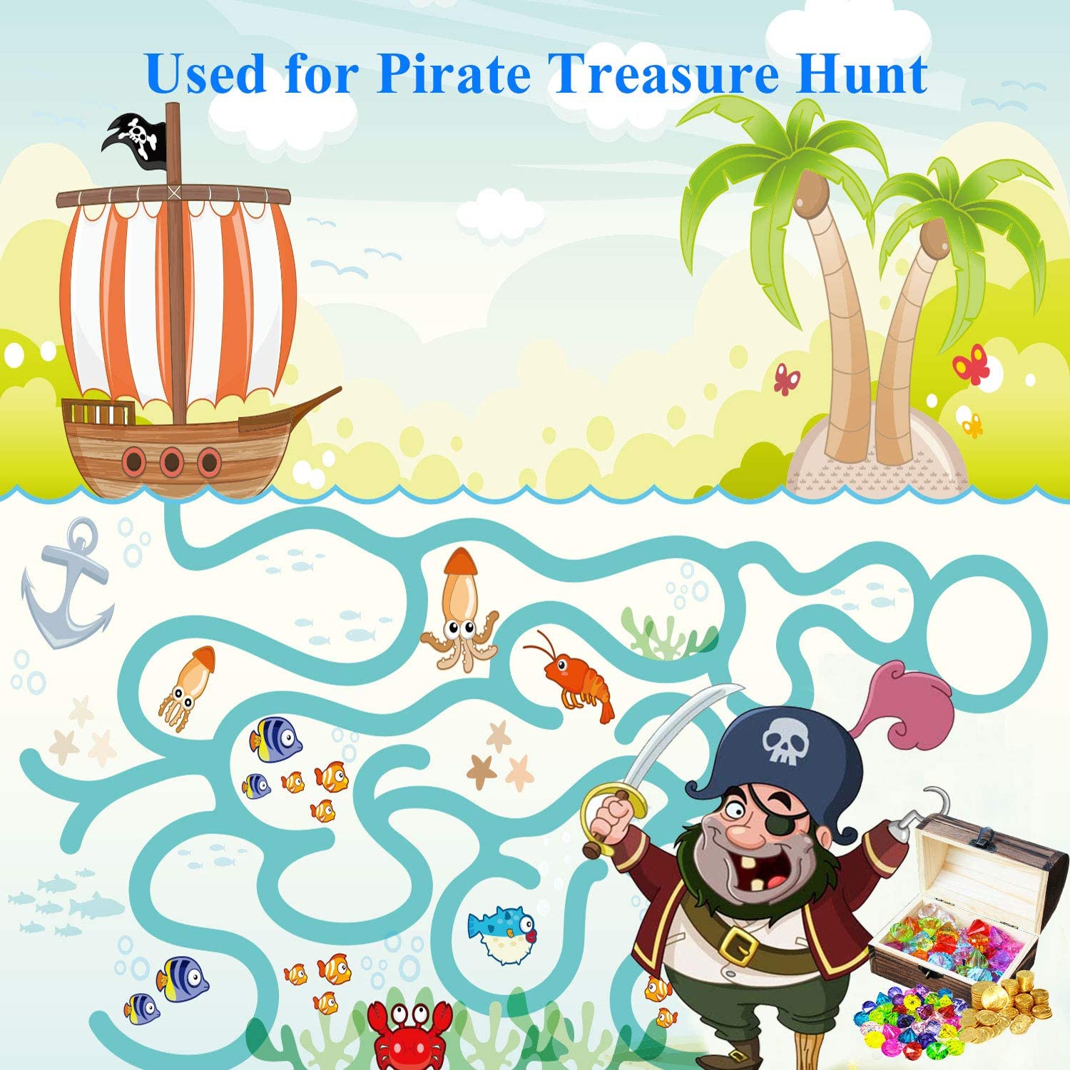 40 Pcs Big Acrylic Diamond Artificial Gems Pirate Treasure for Home Decoration, Table Scatters, Vase Fillers, Party