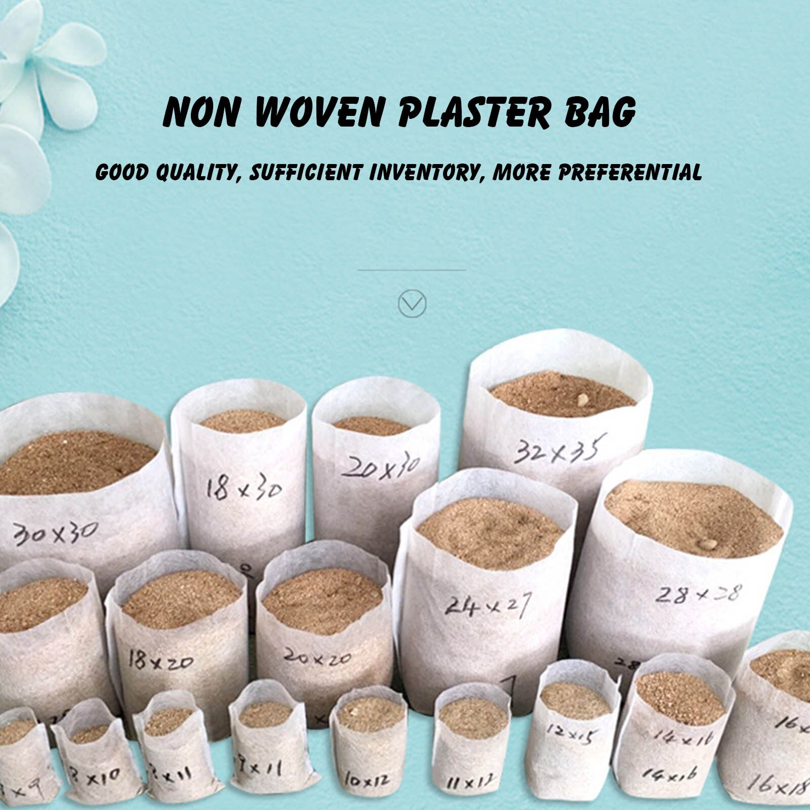 100Pcs Different Sizes Biodegradable Non-woven Seedling Pots Eco-Friendly Planting Bags Nursery Bag Plant Grow Bags for garden