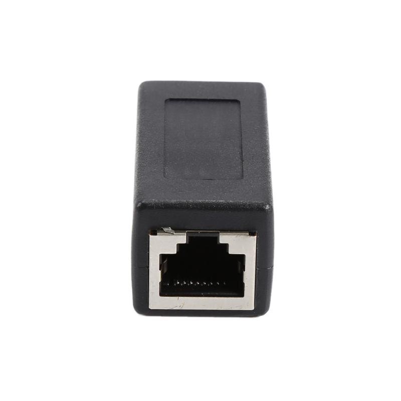 RJ45 Splitter Adapter 1 to 2 Dual Female Port CAT5/6 LAN Ethernet Sockt Network Connections Splitter Adapter P15: Black 1 to 1