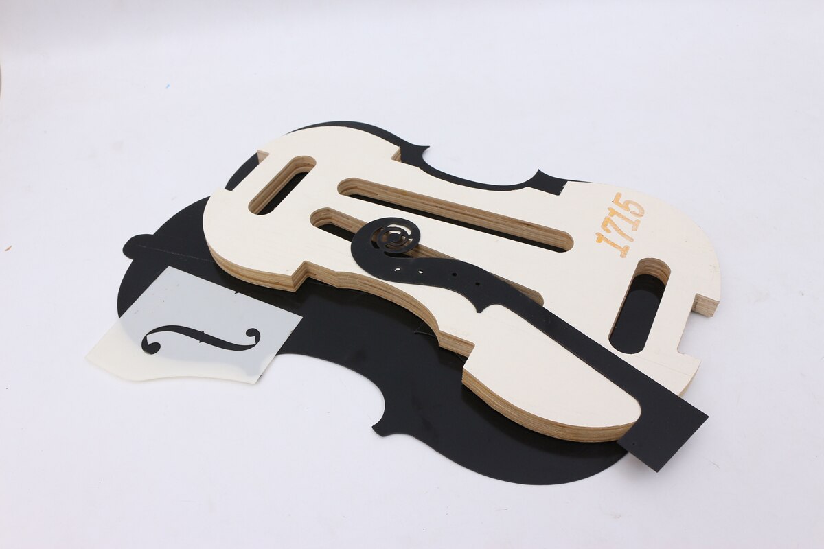 Stradivari-moldes de estilo de año 1715 para cuello de violín, molde de templete de agujero F, herramientas de fabricación de violín, 4/4