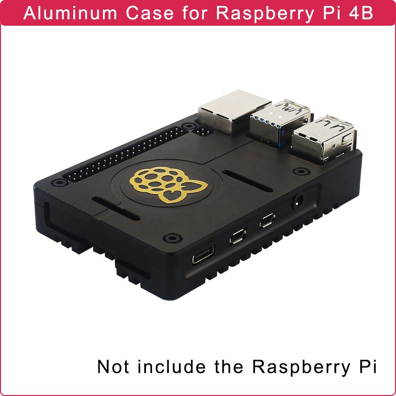 Raspberry Pi 4B Aluminum Alloy Case Ultra-thin CNC Metal Shell Passive Cooling Enclosure + 3.5 LCD for Raspberry Pi 4 Model B