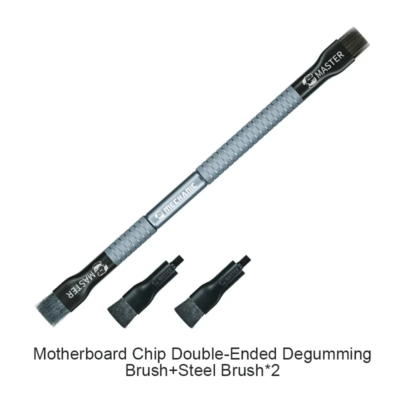 MECHANIC Steel Brush Motherboard IC Debonding Brush With Head IC Pad Cleaning PCB BGA Glue Removal Tin Removal Polishing Brush: Brown