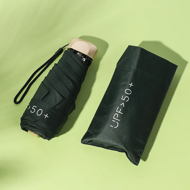 Sonniger Regenschirm faltbarer ultraleichter kleiner flacher fünffacher Regenschirm Sonnenschutz Sonnen-UV-Schutz Mini-Taschen schirm: verrotten