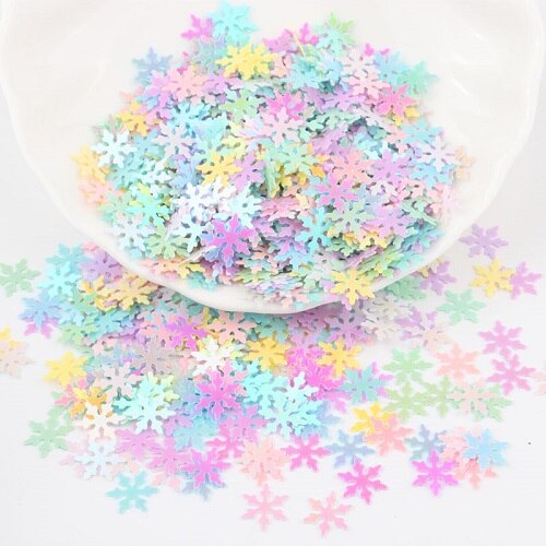 3-10mm Macaron Mix Pailletten Pailetten Sneeuwvlok Shell Muziek Vorm Sequin Paillette Voor Craft DIY Naaien Bruiloft Accessoires 20g: 1cm Sonwflk MC MX