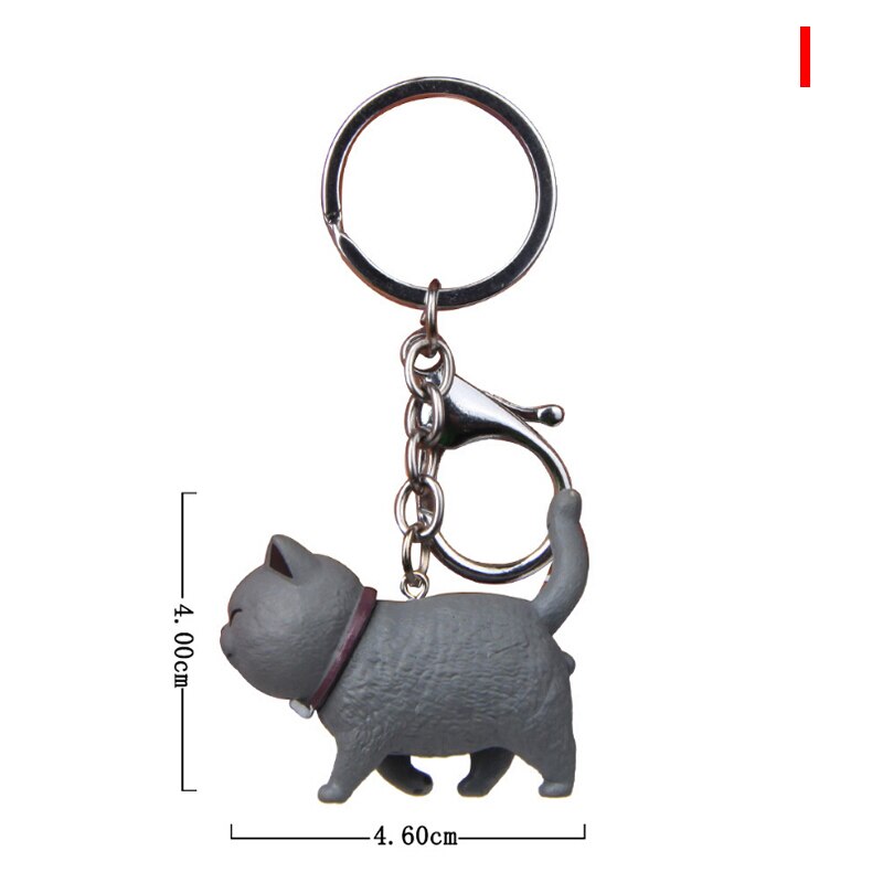 Porte-clés chat de dessin animé mignon, pendentif, chaton, tête secouée, sac de voiture, bijoux créatifs, à la , 10.5cm, 1 pièce: I
