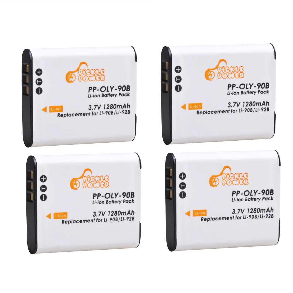 3 pièces Li-90B Li 90B Li-92B Li90B batterie et LED chargeur USB pour Olympus TG-6 TG-5 tg-tracker SH-1 SH-2 SP-100 IHS TG-1 TG-2 dur.: 4 Battery