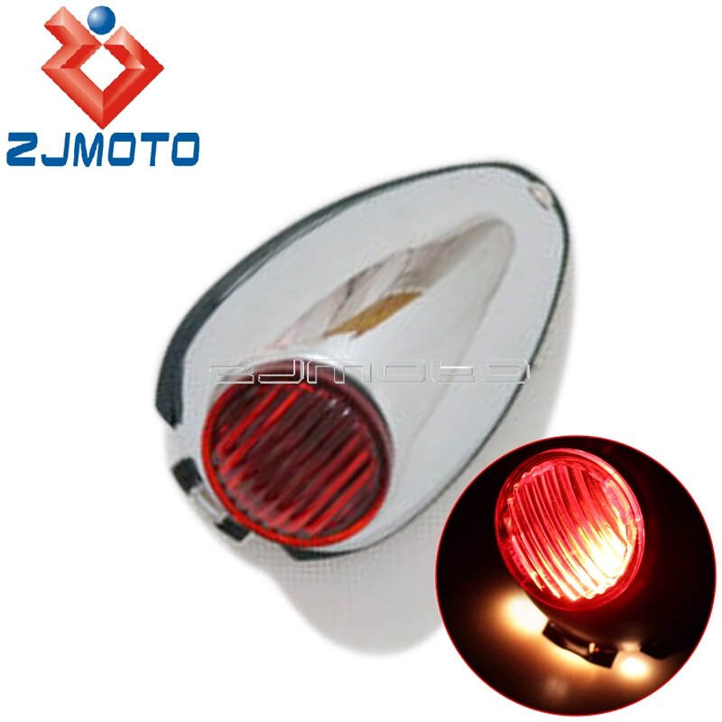 Sidecar garde-boue lumière pour Zundapp DB DS DBK KS KS750 side-car 12V ampoule rouge feu arrière pour BMW R75 R51 R61 R66 R71 universel: Argent