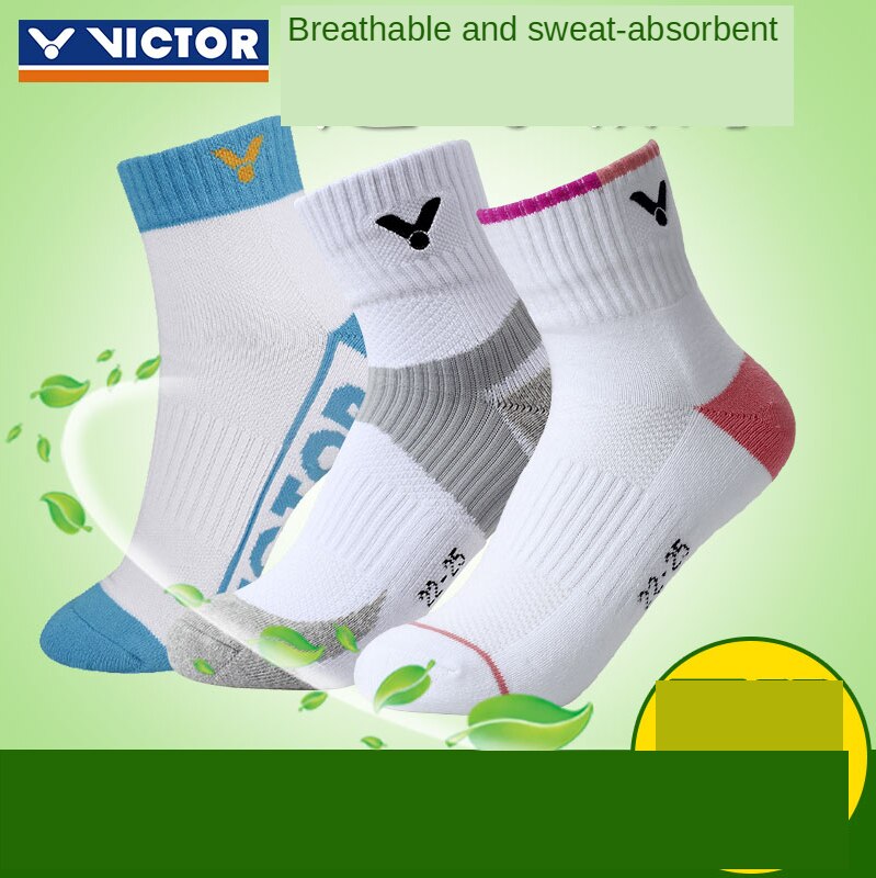 3 Paar Sokken Vrouwelijke Victor Badminton Sokken Vrouwen Sport Sok Verdikte Handdoek Bodem Te Absorberen Zweet En Ventileren SK225
