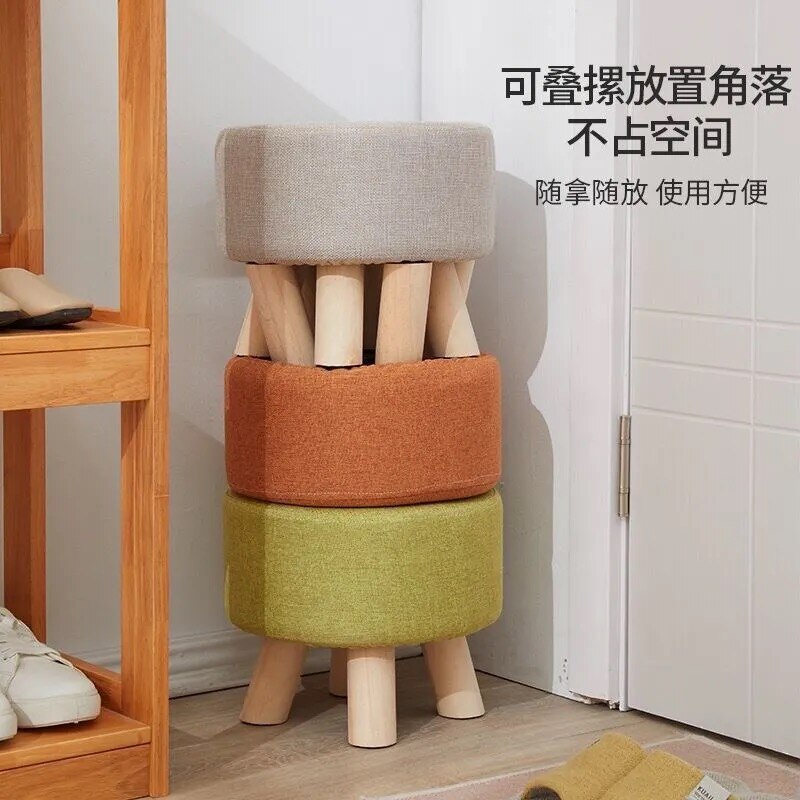 Hause Sofa Runde Hocker Tuch Kunst Wohnzimmer Tee Tisch HüGel Holz Kreative Kleine Fuß Hocker Sattel freundlicher Hocker Bank
