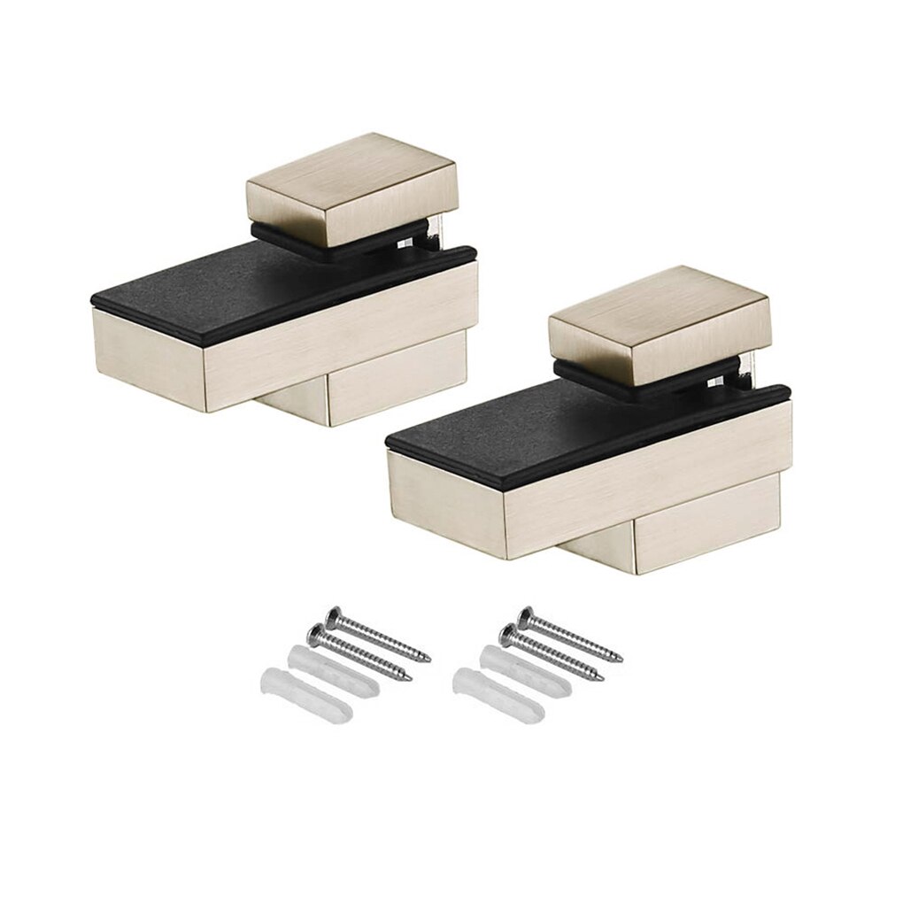 2pcs Zinc Alloy Solid Glass Clamp F Clamp Large Adjustable Fixed Support Shelf Bracket Wall-Mounted Brushed Clamp Load 20 Kg