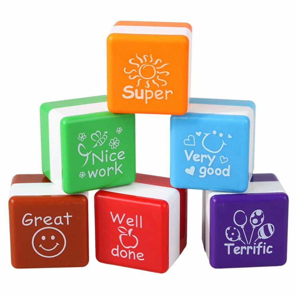 Self-Inking Stamp Cute Teacher Reward Stamps For School Set Of 6 Portable DIY toys: Default Title
