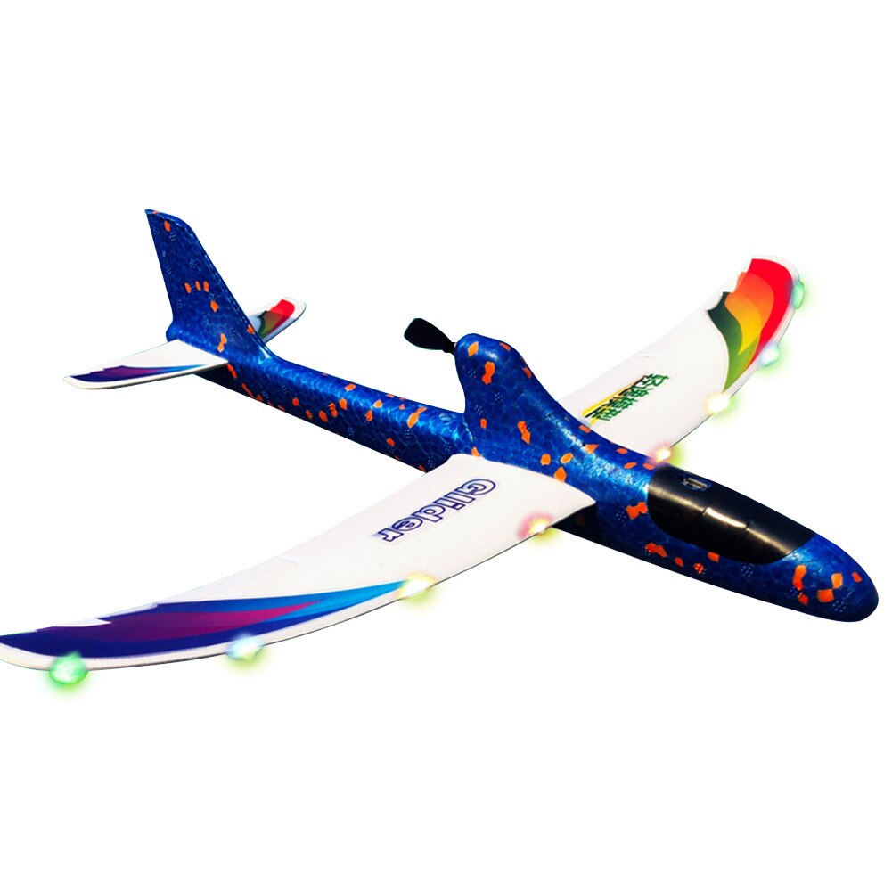 Per I Bambini FAI DA TE A Mano di Lancio di Schiuma Con La Luce Elettrica Per Bambini Giocattolo Educativo Del Regalo Lancio Aliante Modello di Aereo RC Condensatore: Yellow And Blue