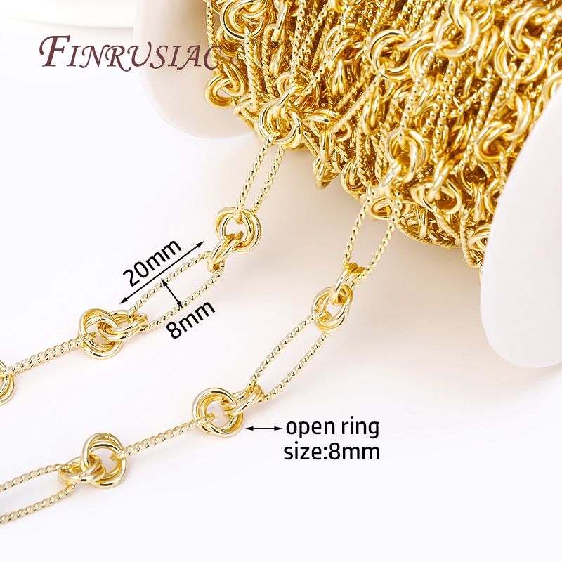 Cadenas grandes y gruesas de Metal de latón chapado en oro de 14K para hacer accesorios de collares, cadenas para hacer joyería DIY, varios estilos: Negro