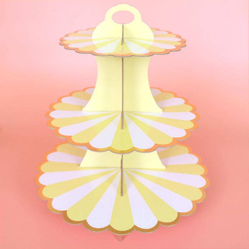 3-layer Paper Cake Stand Round Foldable Cardboard Birthday Wedding Party Dessert Cake Insert Cake Decorating Supplies Cake Stand: 10