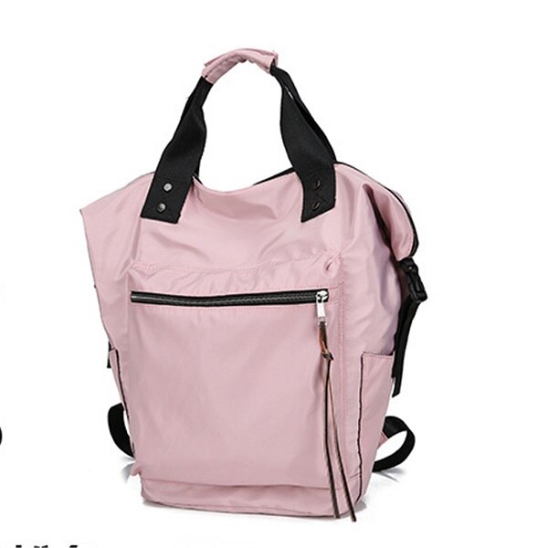 Mochila de Nylon para mujer, mochila informal de gran capacidad, para chicas, bolso escolar, mochilas de viaje para adolescentes y estudiantes: light pink