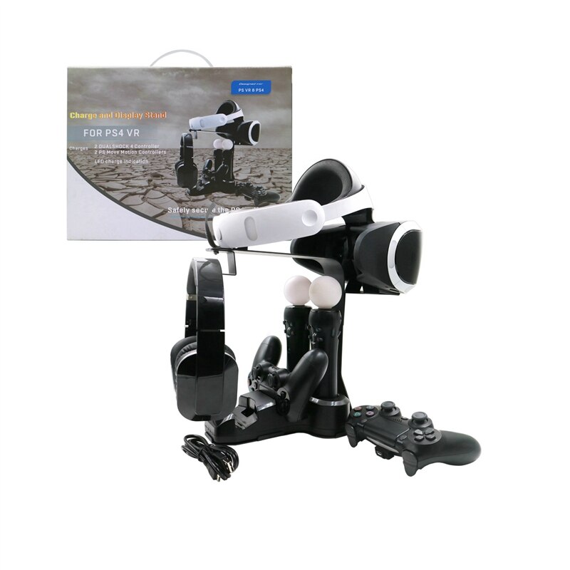 VR Stand Set with Seat Charger, Four Handles for PS4