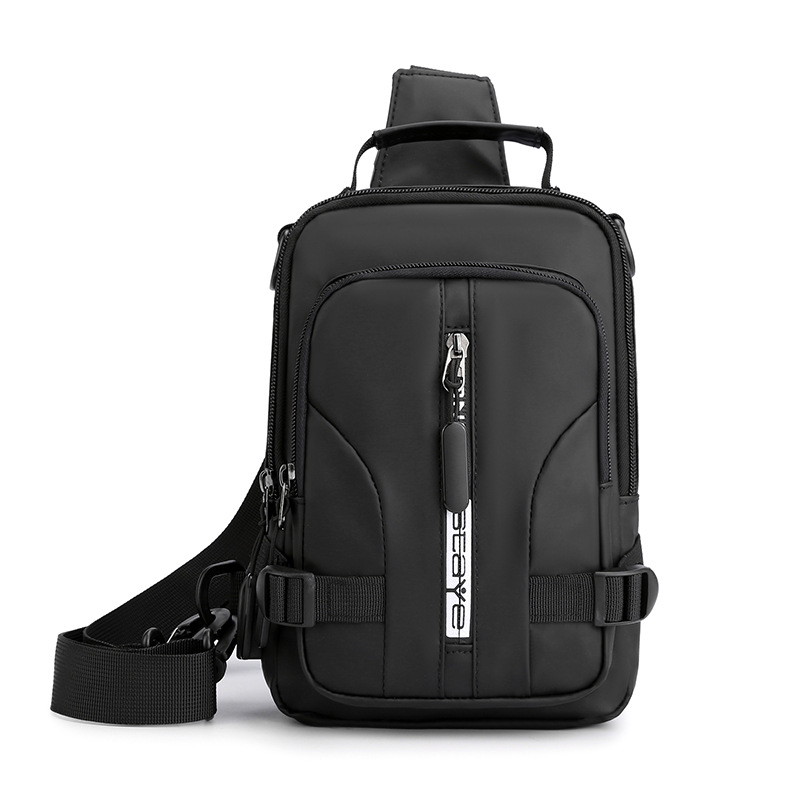 Casual Nylon Brief Mannen Borst Bag Multi-Functionele Outdoor Mannen Crossbody Tassen Waterdichte Schoudertassen Schooltas Portemonnees: 1100-11 Black