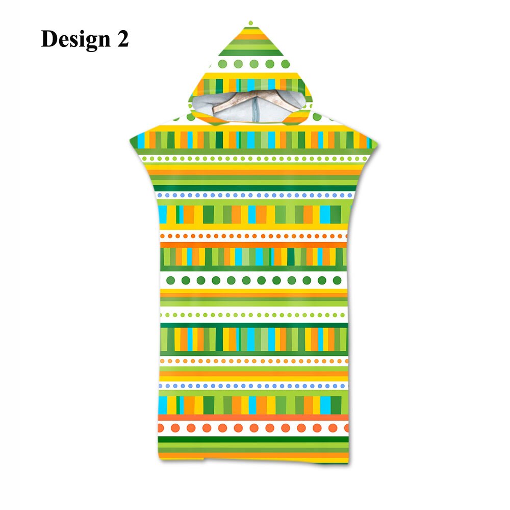 aztèque bohème géométrique Triangles Zigzags diamants rayures imprimer grand adulte Poncho à capuche piscine bain serviette de plage: Design 2